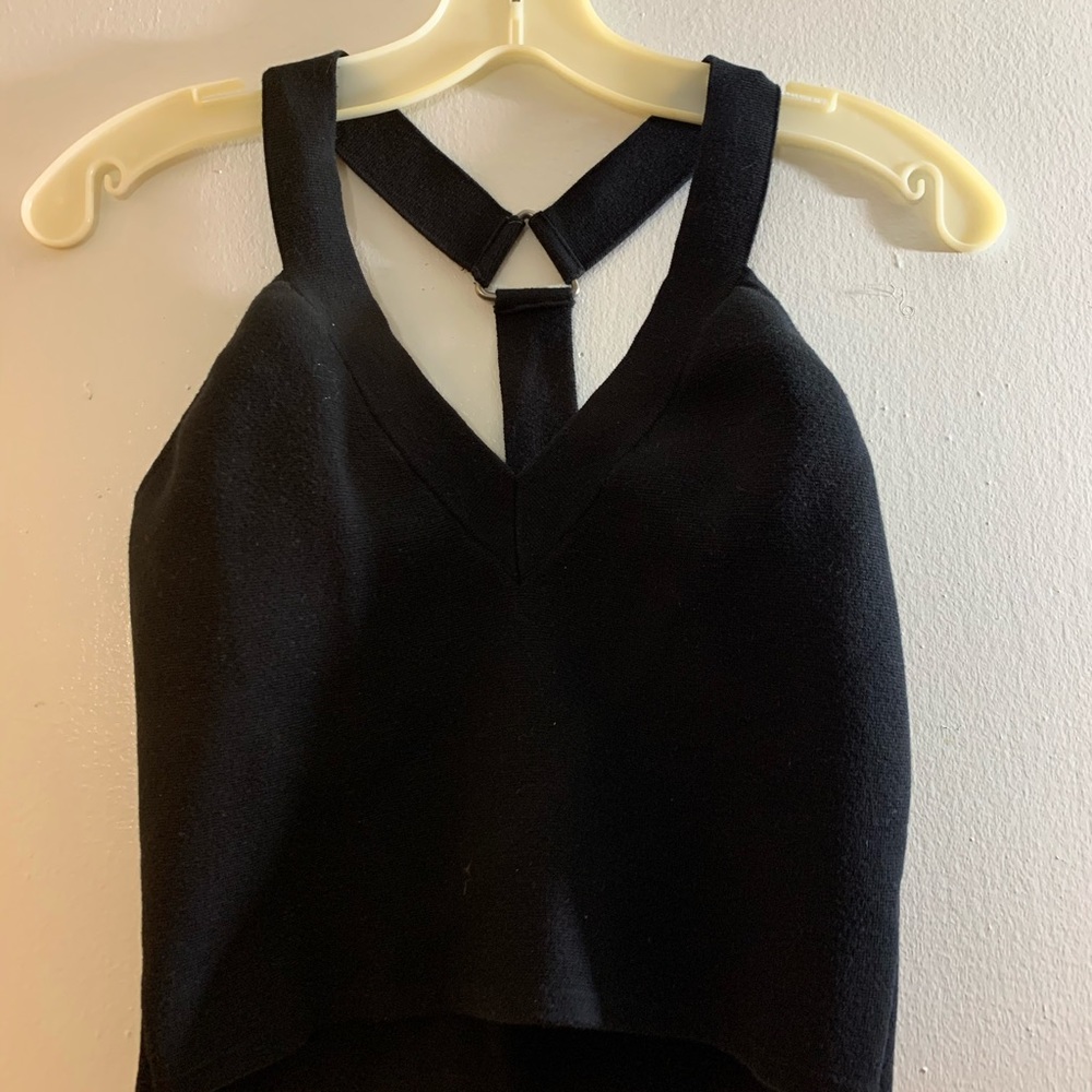 Black racer back crop top